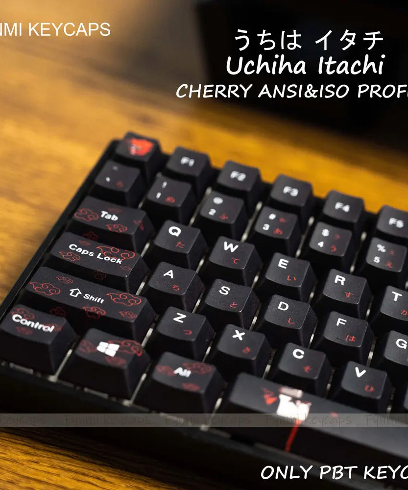 Uchiha Itachi Keycaps Set – 139 Cherry Profile Anime Keycaps for MX Switch (ANSI/ISO)