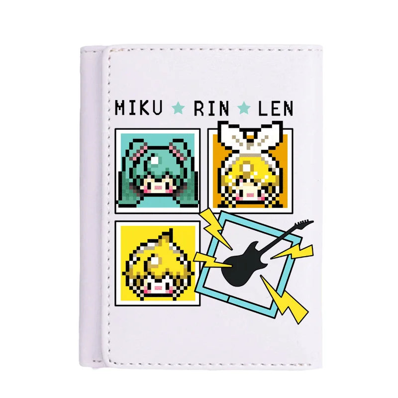 Hatsune Miku Anime Peripheral Zipper New PU Wallet Handsome Personality Boy Print Coin Purse Short Card Pack Holiday Gift