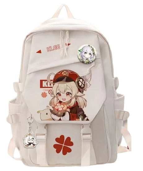 Klee Genshin Impact Backpack Anime Cosplay Students School Bag Bookbag Laptop Travel Rucksack Outdoor Boys Girls Gifts