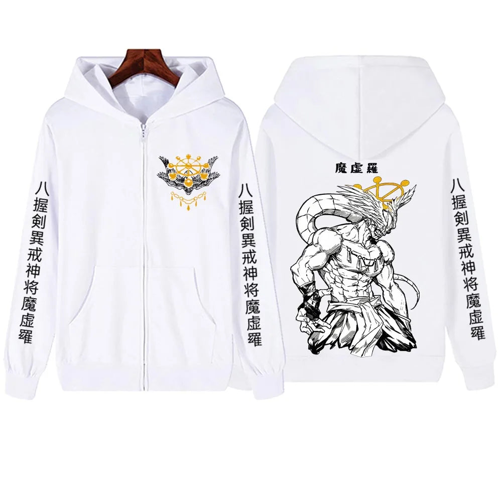 Jujutsu Kaisen Mahoraga Anime Zipper Hoodie – Harajuku Streetwear Sweatshirt 3