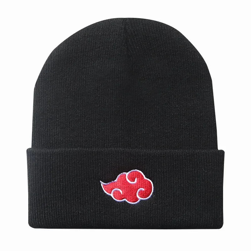 Naruto Akatsuki Red Cloud Embroidered Beanie — Knitted Hat 2