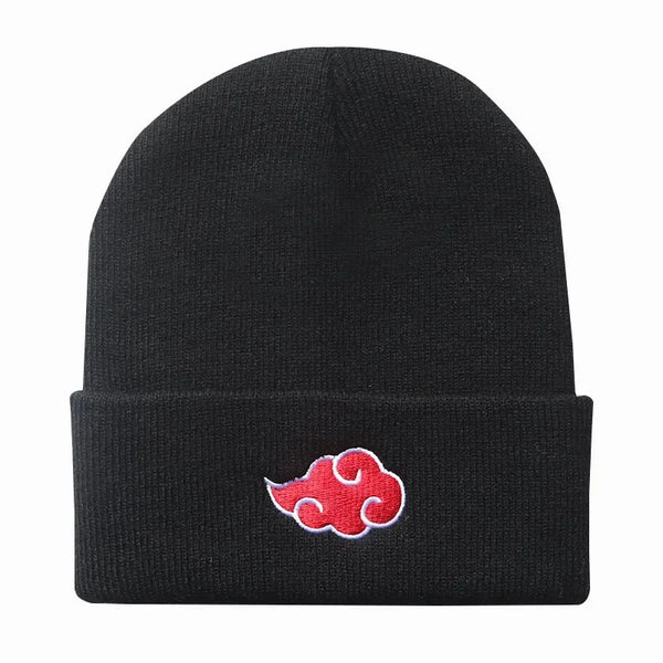 Naruto Akatsuki Red Cloud Embroidered Beanie — Knitted Hat