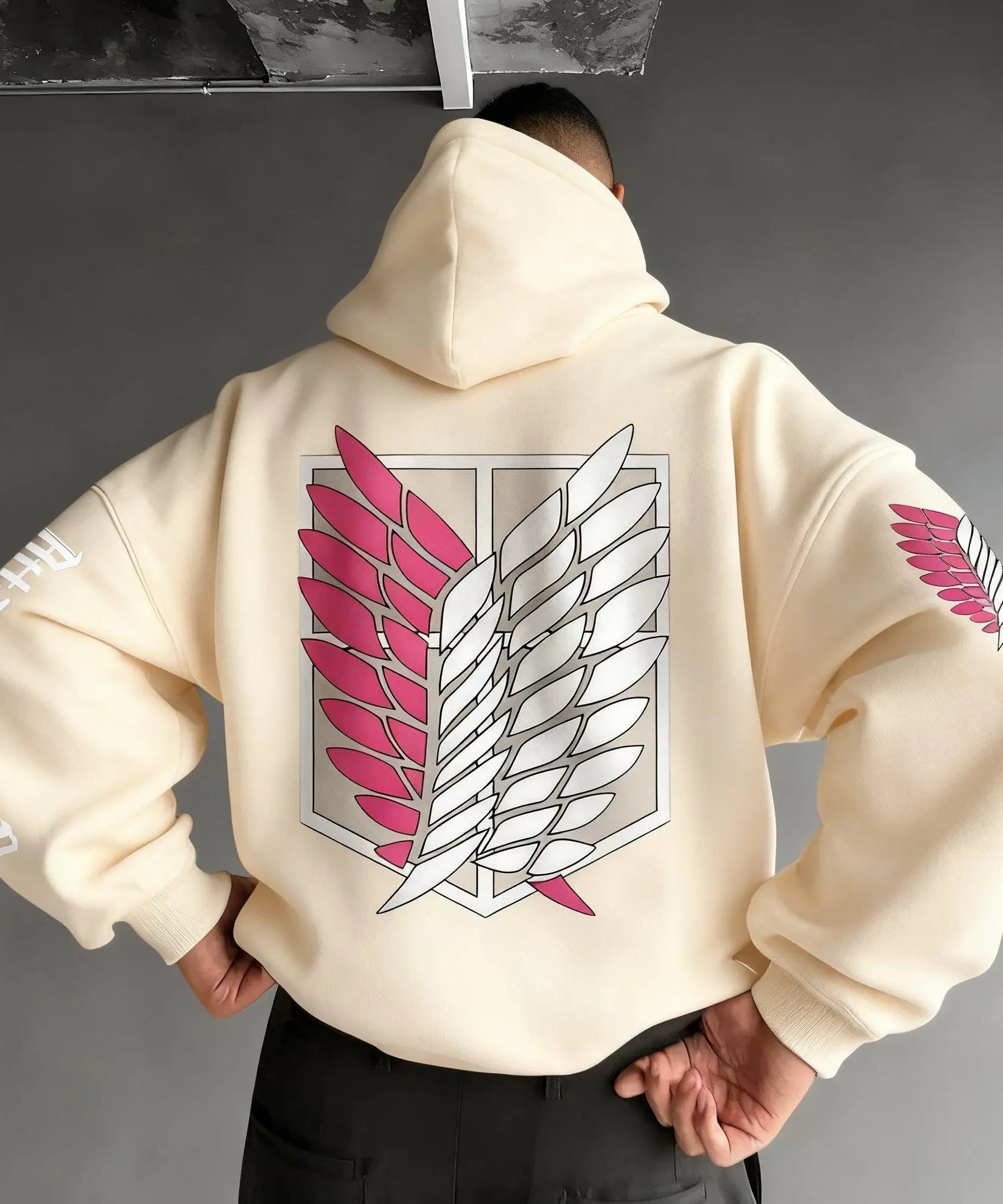Oversized Casual Attack on Titan Anime Hoodie Men Women Wings Print Spring Autumn Pullover Sweatshirt Streetwear Fashion