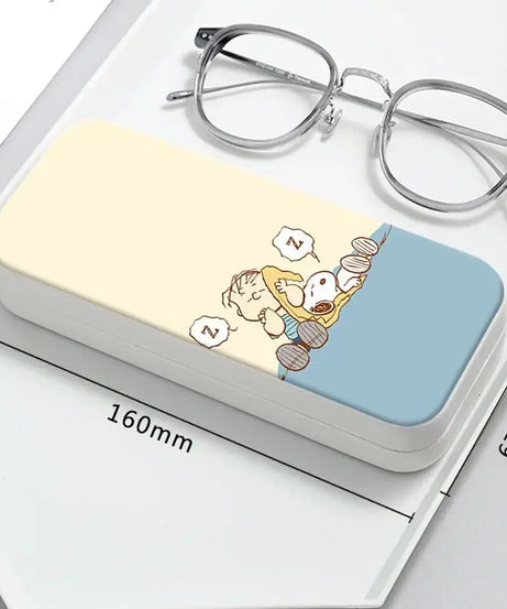 Snoopy Girl Korean Fresh Student Cute Disney Fashion Simple Anti-fall Portable Anti-Stress Folding Glasses Case