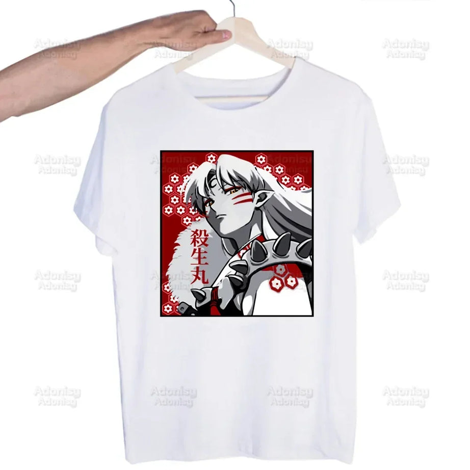 Inuyasha Sesshoumaru Higurashi Kagome Anime Print Sleeve T-Shirt