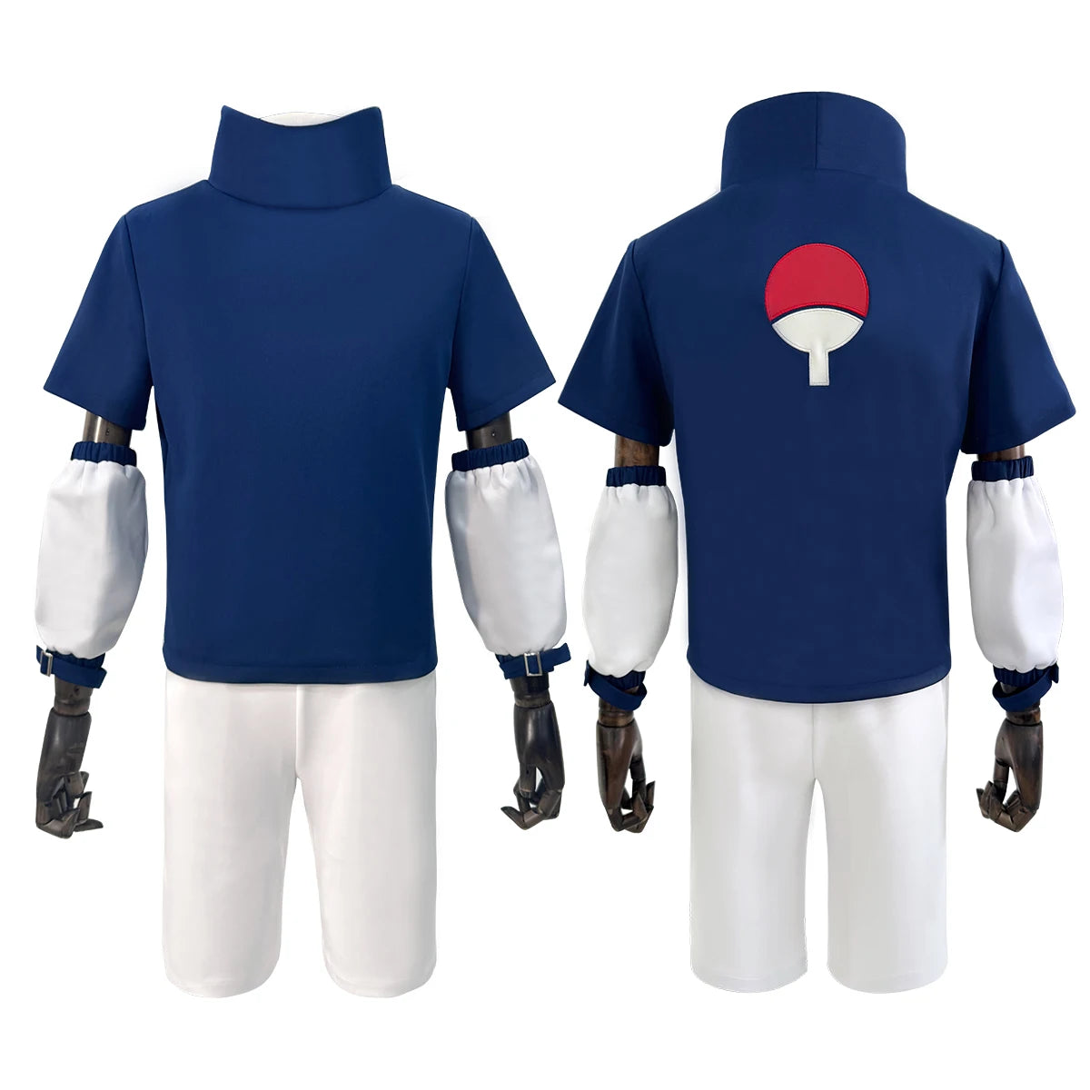 Sasuke Uchiha Cosplay Outfit – Adult Naruto Costume Set (Top & Shorts)