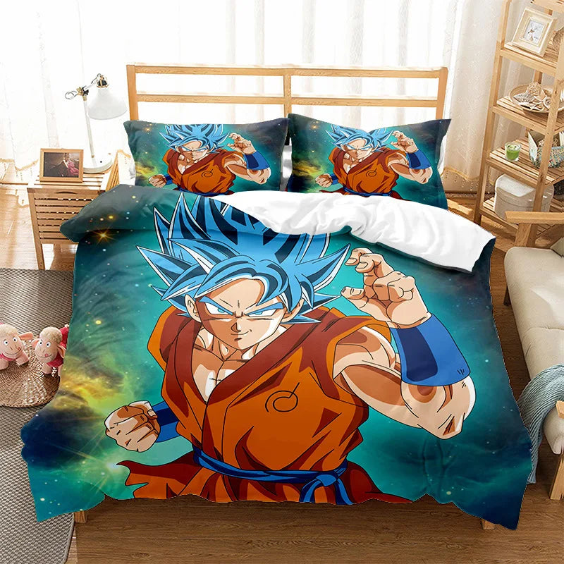 Anime Dragon Ball Duvet Comforter Quilt Cover Set Super Saiyan Bedding Set Anime Car Bed Bedroom Home Children Bedroom Gifts