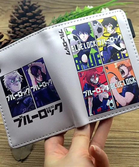 Anime Blue Lock Short Fold Over Wallet PU Leather Purse Nagi Seishiro Mikage Reo Isagi Yoichi
