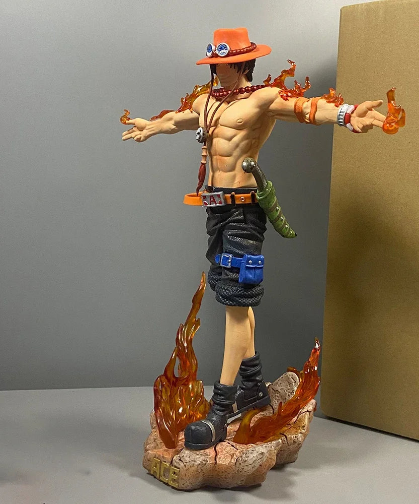 27cm One Piece Anime Ace Figure Portgas D Ace Action Figurine Pvc Model Statue Doll Collection Decoration Toys Gift Ornaments