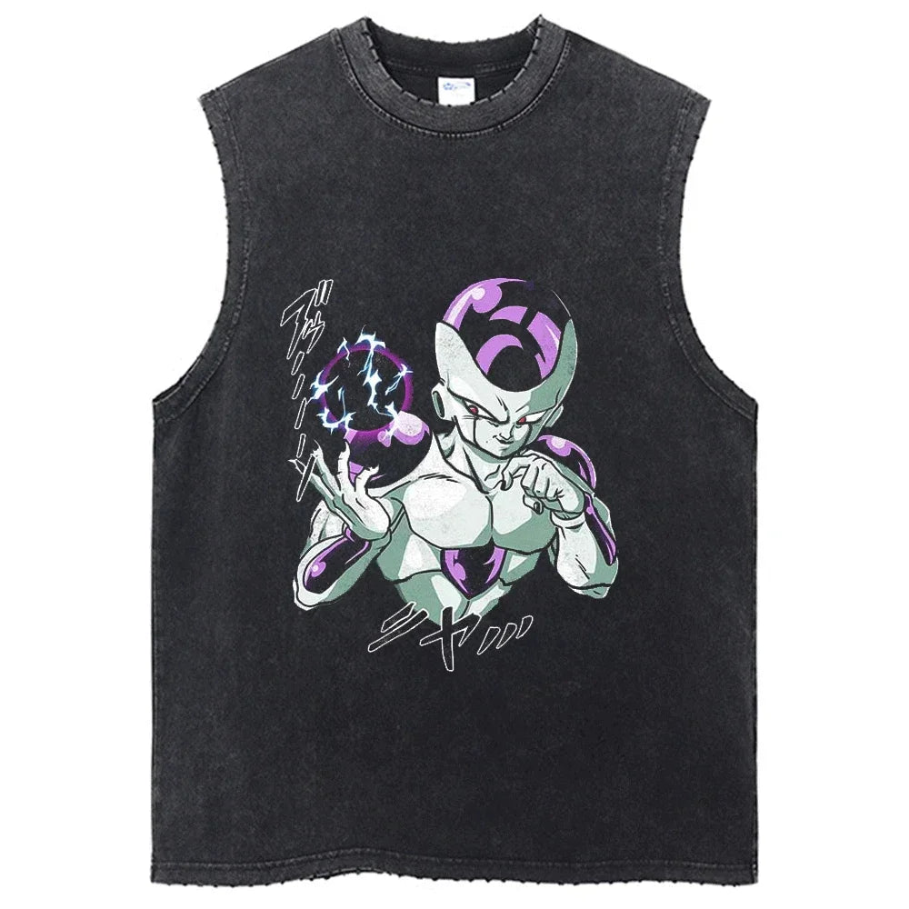 Vintage Dragon Ball Sleeveless Streetwear Tank – Harajuku Cotton Graphic Tee