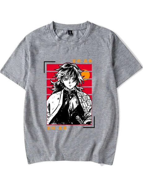Hot Anime Tomioka Giyuu Printed T-shirts for Women Men Summer Tee Shirt Summer Casual Short Sleeve Round Neck Tops T-shirts