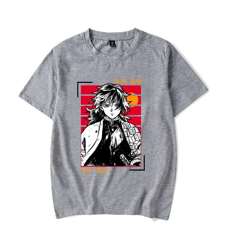 Hot Anime Tomioka Giyuu Printed T-shirts for Women Men Summer Tee Shirt Summer Casual Short Sleeve Round Neck Tops T-shirts