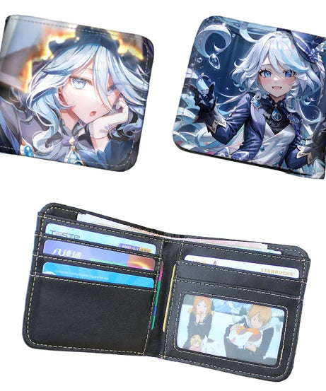 Genshin Impact Raiden Shogun Short PU Leather Wallet Cute Nahida Kamisato Ayaka Folding Purse