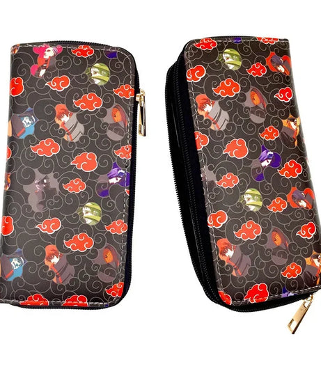 Naruto Sasuke Men Wallets Fashion Money Bag Zipper Coin Purse Female Purse Card Holder Multilayer Capacity Storage Bag Gift New