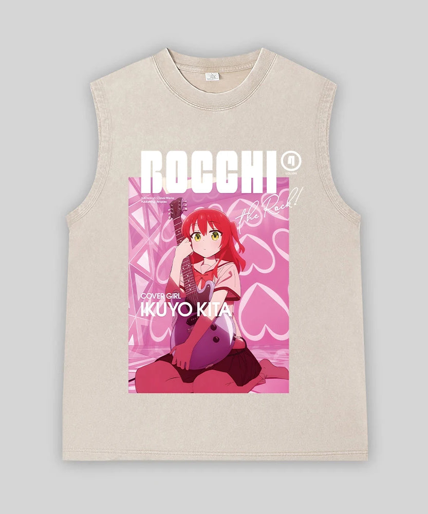 Bocchi the Rock! Oversized Band Vest – Unisex Anime Cotton Tank Top