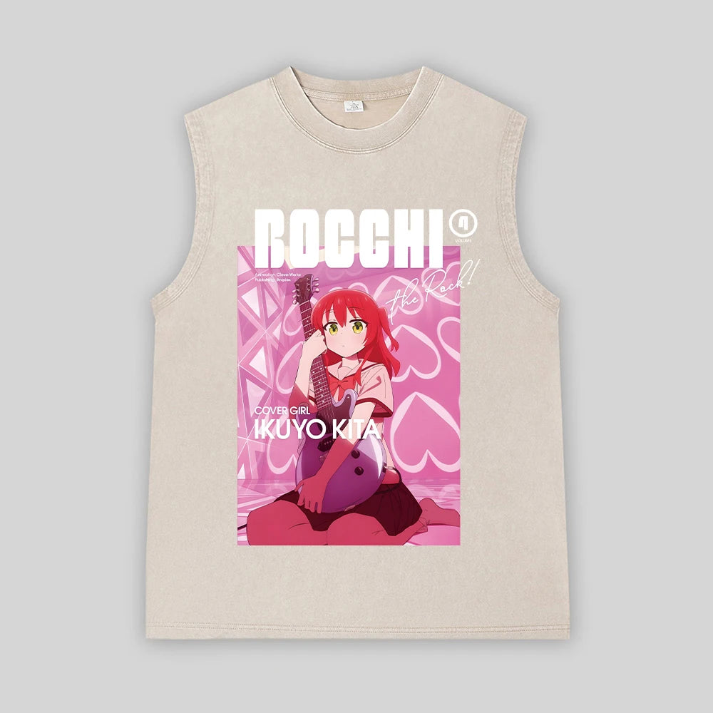 Bocchi the Rock! Oversized Band Vest – Unisex Anime Cotton Tank Top