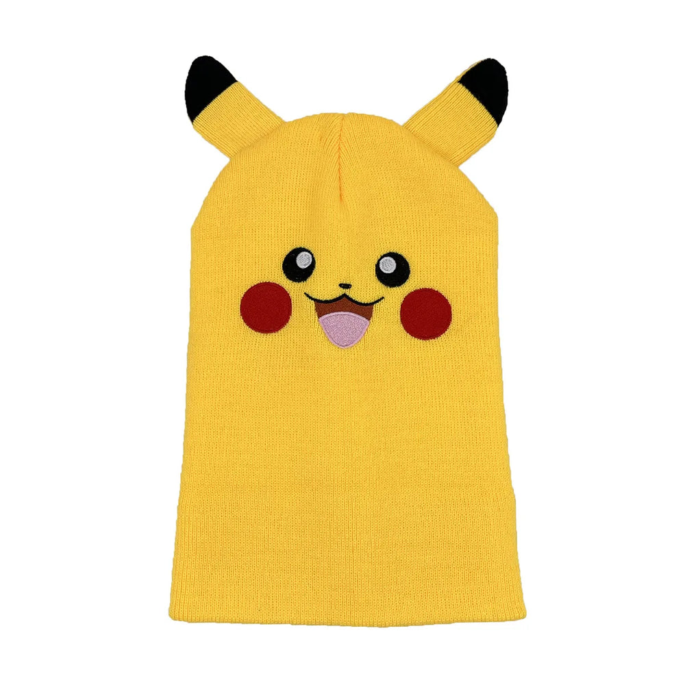 Pokémon Pikachu Embroidered Beanie — Cute Ears Knitted Hat 3