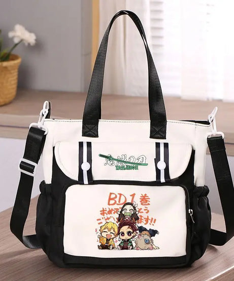 Anime Demon Slayer Kamado Tanjirou New Shoulderbag Men Women Crossbody Bags Student Fashion Large Capacity Handbag Holiday Gifts