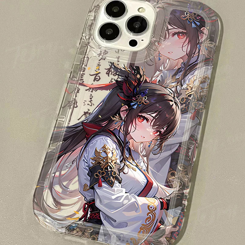 Genshin Impact Kamisato Ayaka Case for iPhone 15 14 13 12 11 Pro Max XR XS X 8 7 6 6S Plus SE 2020 Shockproof Transparent Cover