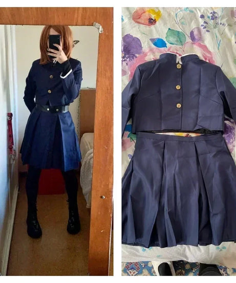 Anime Jujutsu Kaisen Cosplay Kostuum Kugisaki Nobara Tatoo Meisjes Vrouwen Jurk Uniform Volledige Set