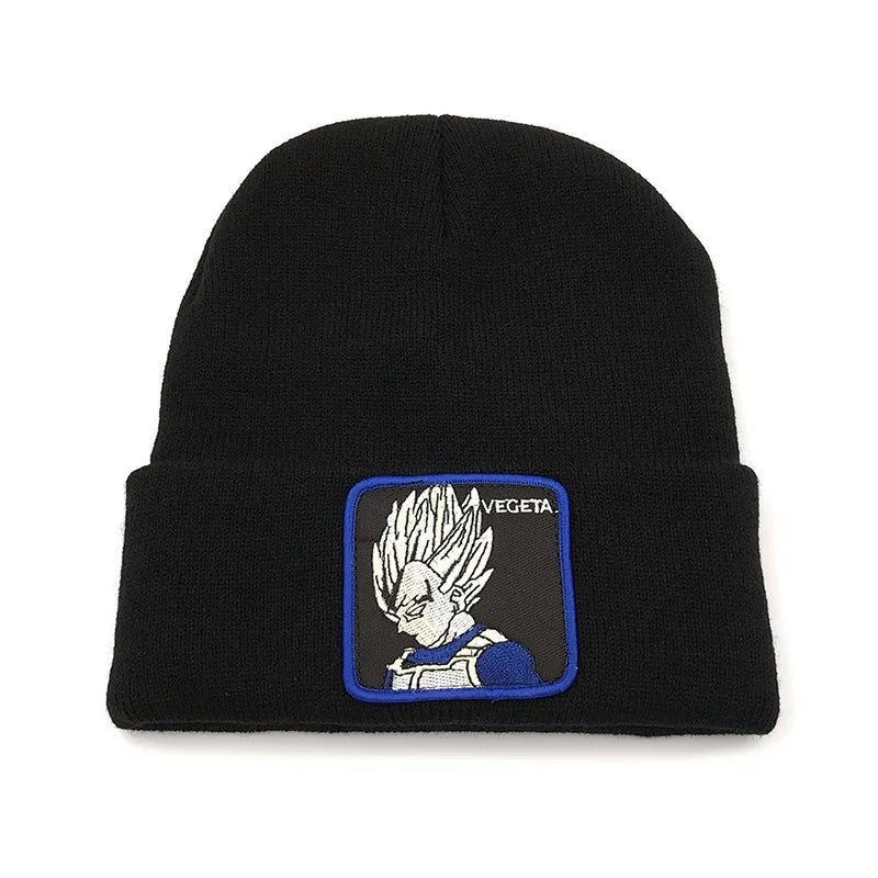 Autumn Winter Dragon Ball Knitted Cap Son Goku Vegeta  Warm Beanies Hat Adult Unisex Outdoor Embroidery Bonnet Christmas Gifts
