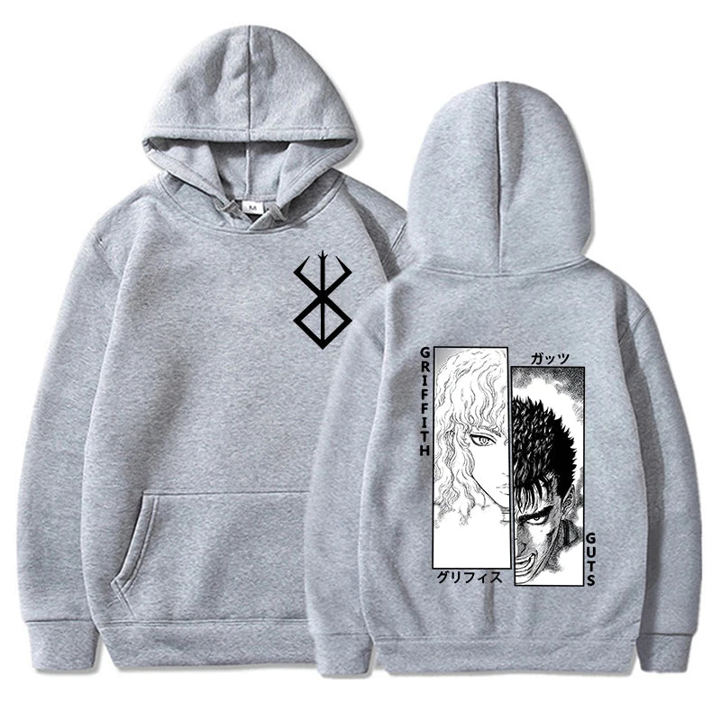 Hot Anime Guts Griffith Graphic Printed Hoodie Unisex Autumn Winter Casual Loose Long Sleeve Pullover Fashion Sweatshirt
