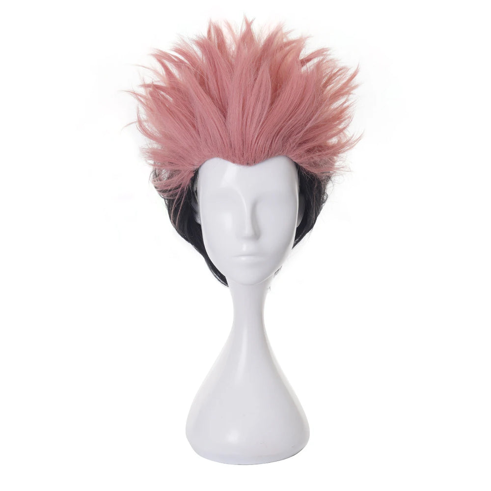 Anime Jujutsu Kaisen Yuji Itadori Cosplay Wig – Spiky Pink & Black Hair 2