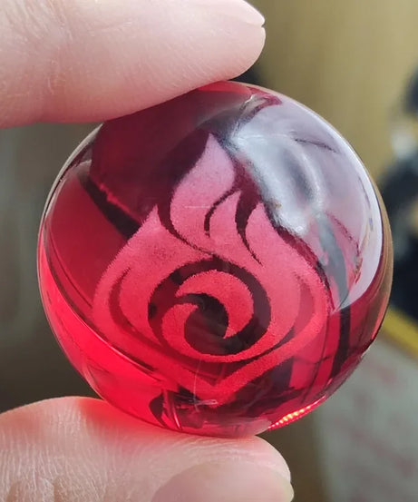 Genshin Impact Seven Elements Crystal Glass Ball 3D Three-dimensional Laser Engraving and Translucent Single Crystal Ball Game