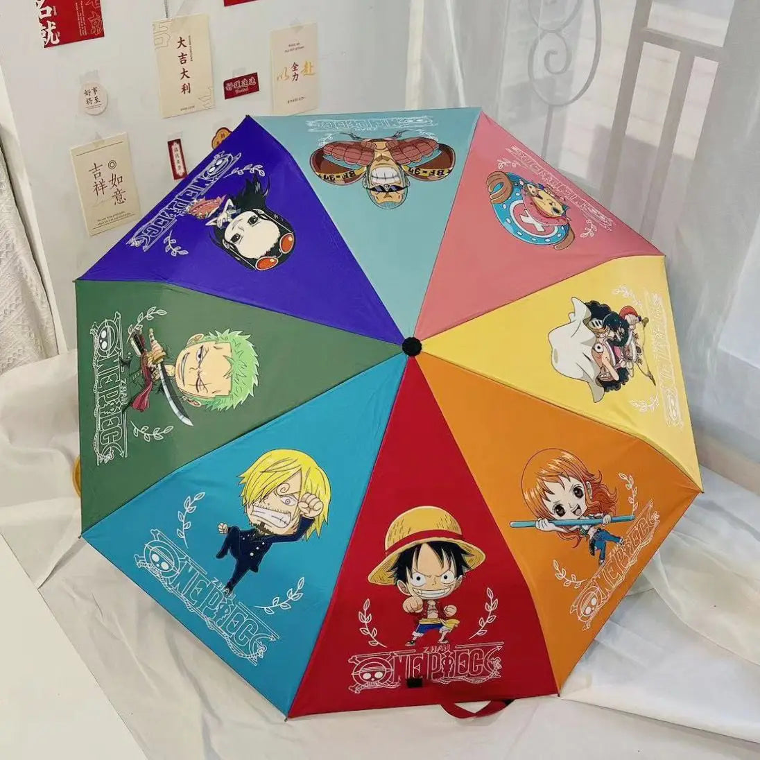 Monkey· D·Luffy Roronoa Zoro Cute Simple Cute Anime Peripheral Sunscreen Sun and Rain Dual Purpose Automatic Umbrella