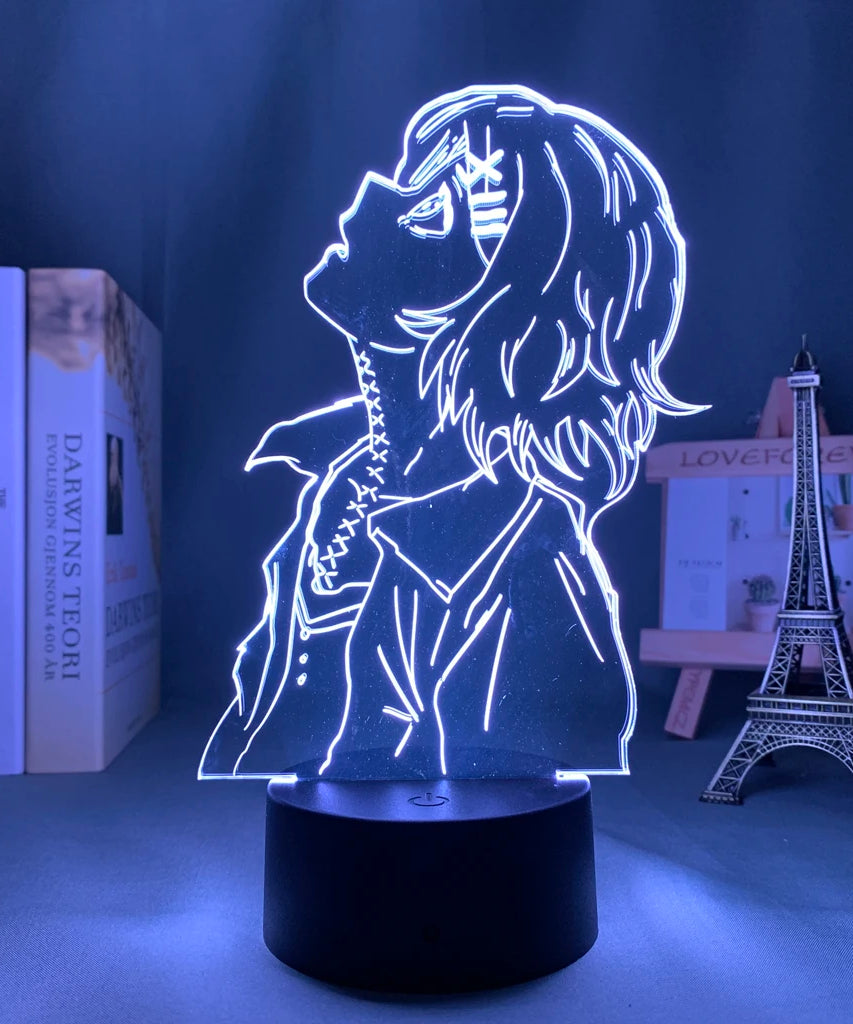 Anime Tokyo Ghoul Glowing Acrylic Stand Ken Kaneki Figure Nightlight for Reading Room Decor Light Gift for Birthday Table Lamp