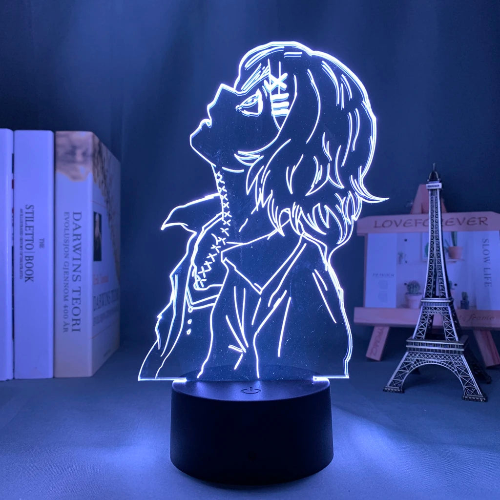 Anime Tokyo Ghoul Glowing Acrylic Stand Ken Kaneki Figure Nightlight for Reading Room Decor Light Gift for Birthday Table Lamp