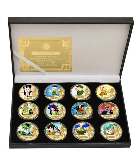 Dragon Ball Gold Plated Gold Coin Son  Goku Vegeta Commemorative Coins Children Classic Anime Peripherals Collection Toy Souvenir