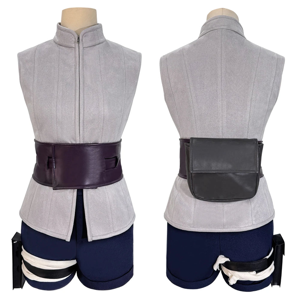 Anime Hinata Hyuga Cosplay Costume – Top, Shorts, Waist Bag & Wig Set