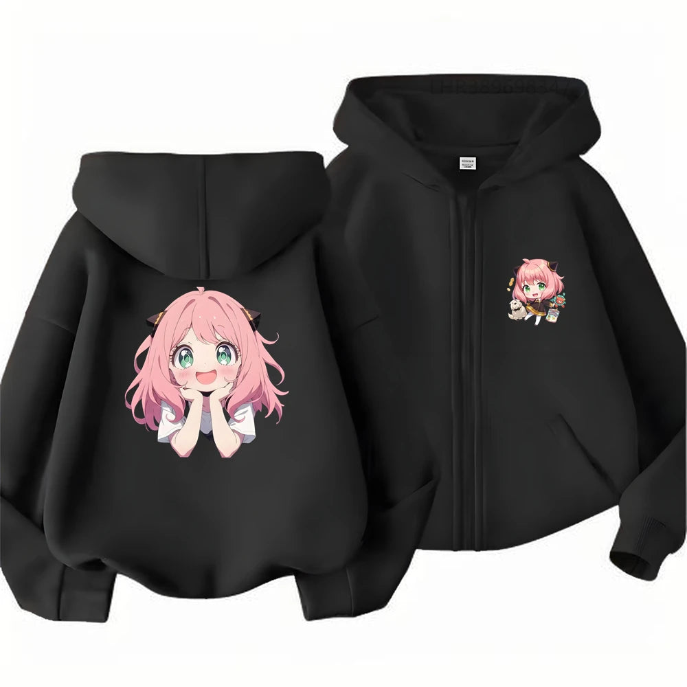 Spy x Family Anya Forger Kids Graphic Zip-Up Hoodie Autumn Jacket 6