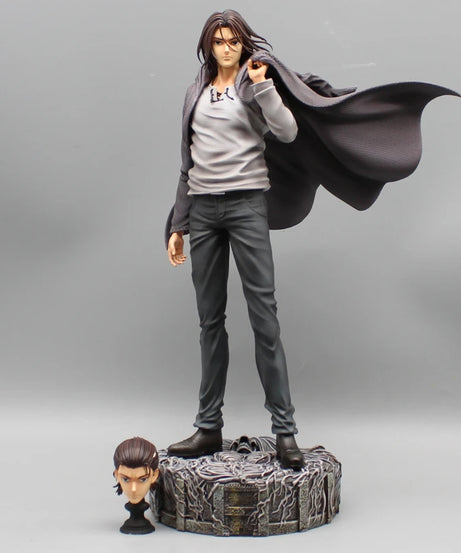 28cm Attack on Titan Figures Eren Jaeger Anime Action Figure Eren Jaeger Double Headed Statue PVC Collection Model Doll Boy Toys