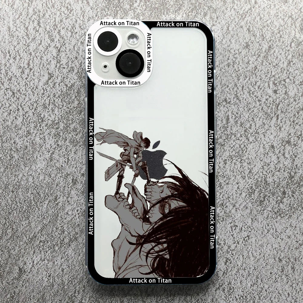 Anime Attack On Titan Phone Case For iPhone 17 16 15 14 13 12 11 Pro Max 17AIR 16Plus Clear Angel eyes Soft Silicone bumper Case