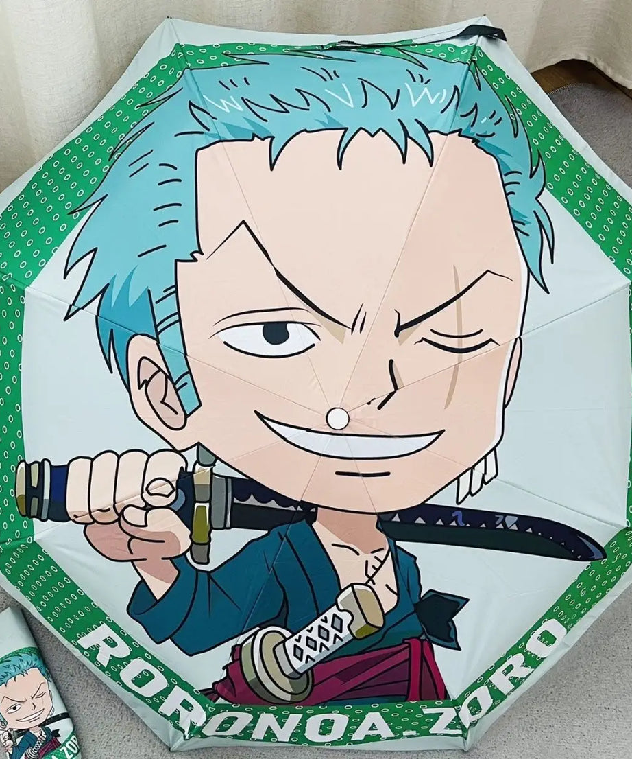 Monkey· D·Luffy Roronoa Zoro Cute Simple Cute Anime Peripheral Sunscreen Sun and Rain Dual Purpose Automatic Umbrella