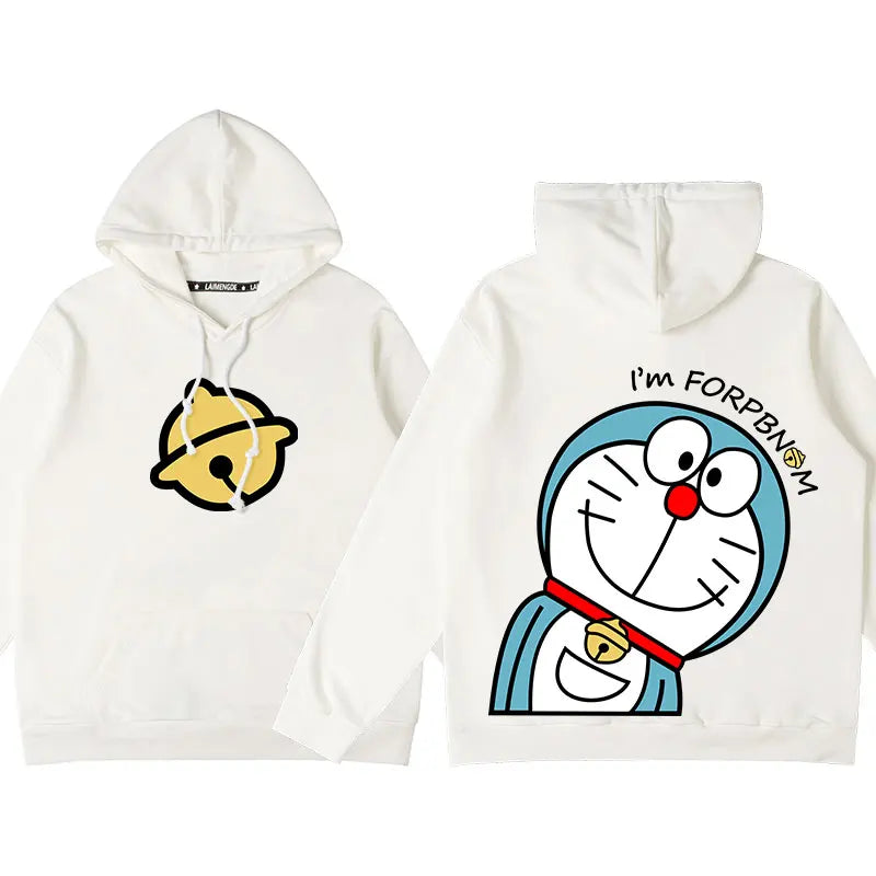 Doraemon Anime Hoodie – Cute Couple & Teen Pullover Jacket
