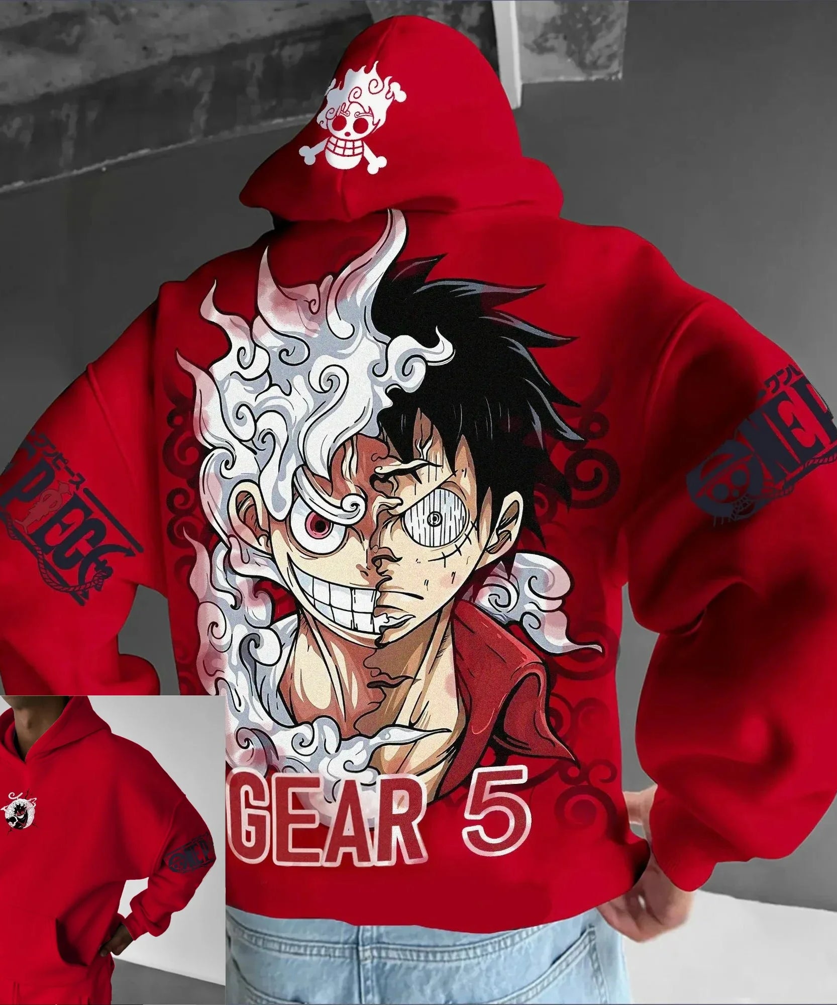 Anime Hoodie Men Women One Piece Luffy Gear 5 Nika Streetwear Casual Pullover Sweatshirt Autumn Winter Cosplay Long Sleeve Tops