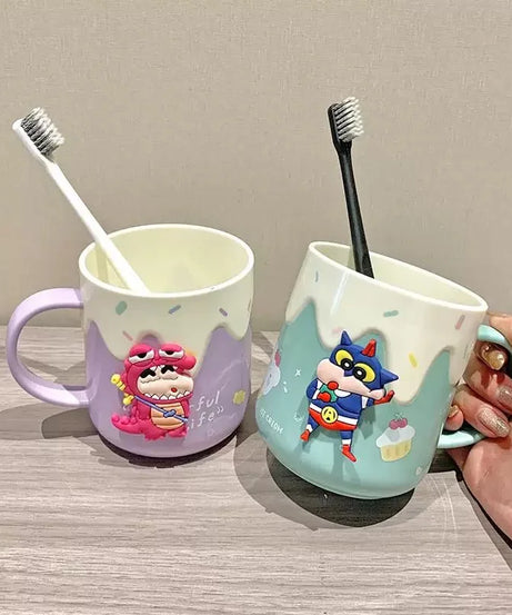 400ml Crayon Shinchans Cute Children Toothbrush Cup Anime Home Bathroom Toothpaste Holder Colorful Toothbrush Tools Storage Cup