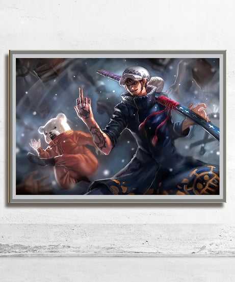 One Piece Wall Art – Trafalgar Law & Eustass Kid Anime Poster Decor