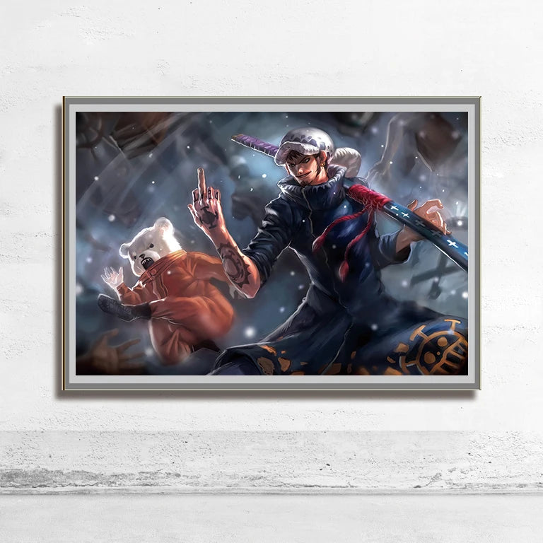 One Piece Wall Art – Trafalgar Law & Eustass Kid Anime Poster Decor