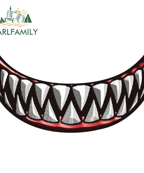 EARLFAMILY 13cm For Scary Devil Tooth Helmet Car Stickers RV JDM Motorcycle Decal Waterproof Camper Van Funny Car Accessories
