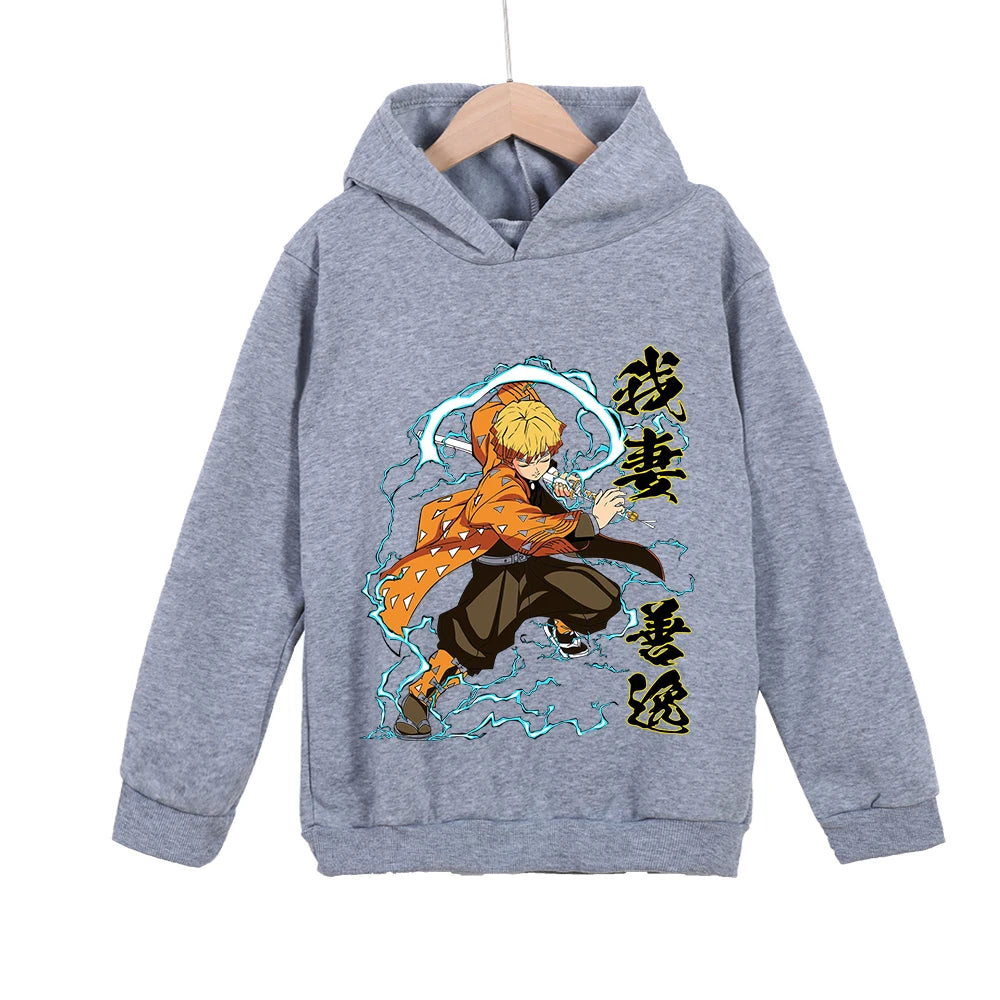 Kids Zenitsu Agatsuma Anime Cotton Hoodie – Pullover Sweatshirt Cosplay Costume 5