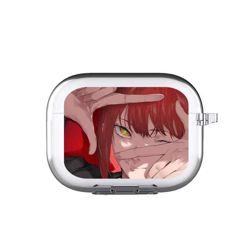 Anime Chainsaw Man power and meowy Soft silicone TPU Case For AirPods Pro 1 2 3 Clear Wireless Bluetooth Earphone Box