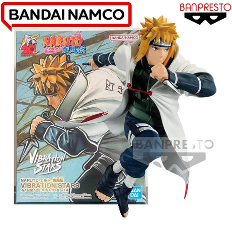 Bandai Original BANPRESTO NARUTO VIBRATION STARS NAMIKAZE MINATO 2 FIGHT PVC Action Figures