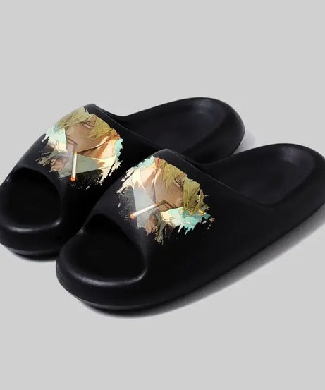 One Piece Luffy Zoro Cute soft bottom flip-flop personality stylish and comfortable men and women sandals holiday gift