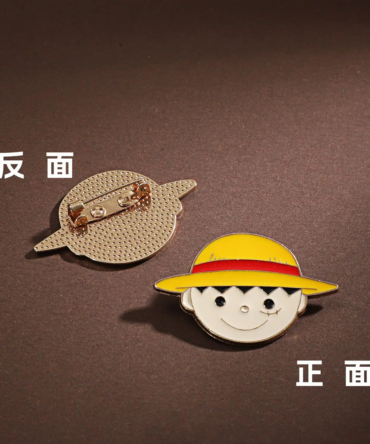 One Piece King Pin Straw Hat One Piece Team Metal Badge Backpack Ace Devil Fruit Medal Couple Luffy Brooch