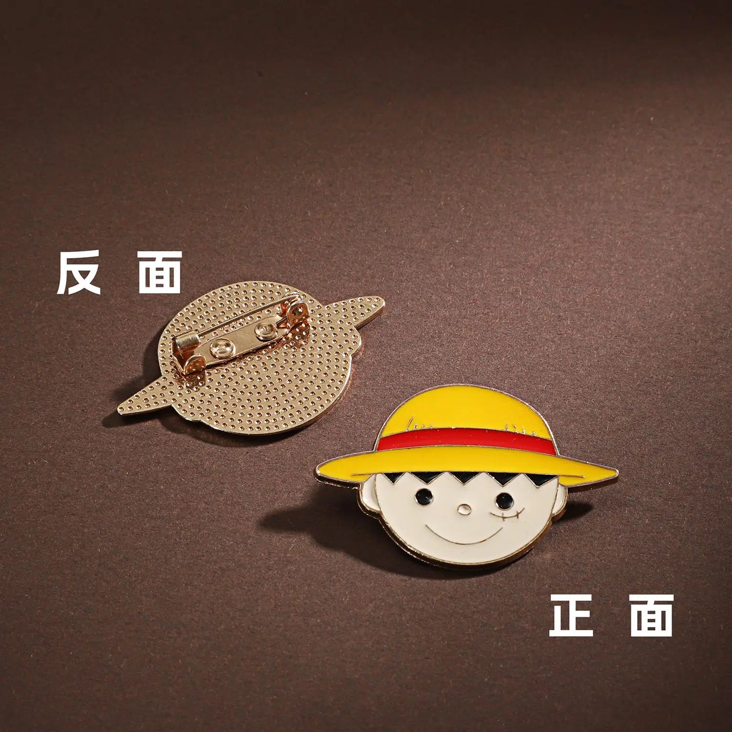 One Piece King Pin Straw Hat One Piece Team Metal Badge Backpack Ace Devil Fruit Medal Couple Luffy Brooch