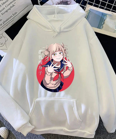 New Fashion Personality Hoodies Anime Himiko Toga Printing Hooded Pullover Women Men Casual Long Sleeve Sweatshirts Tops